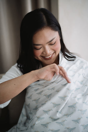 Whimsical Whale (Bamboo Multi-Purpose Nursing Cover)