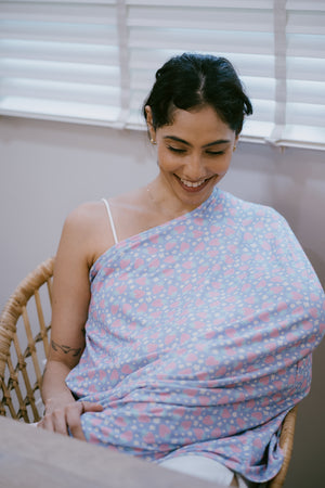 STRAWBERRY DAISY (Bamboo Multi-Purpose Nursing Cover)